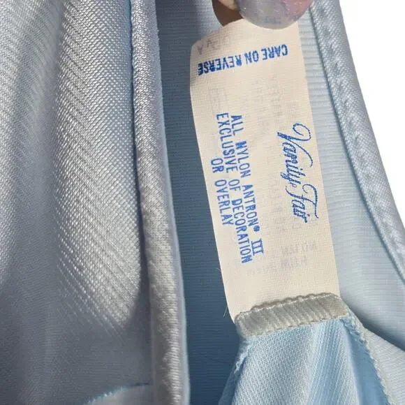 Vintage Vanity Fair Nightgown Robe Set Coloratura Womens Large Blue Made USA 90s